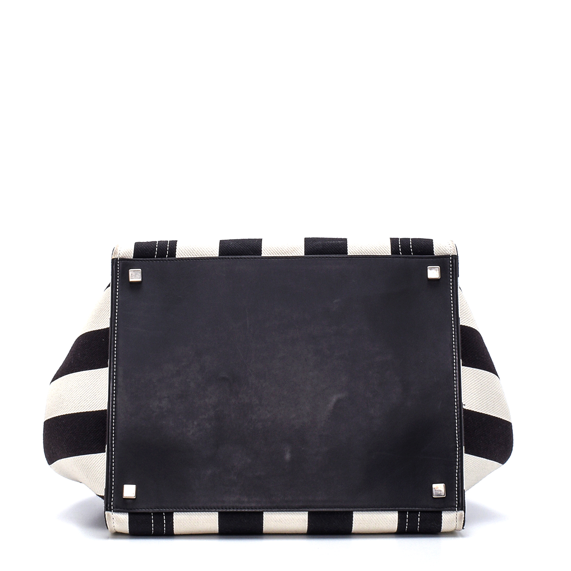 Celine - Black / White Striped Canvas Medium Phantom Luggage Bag